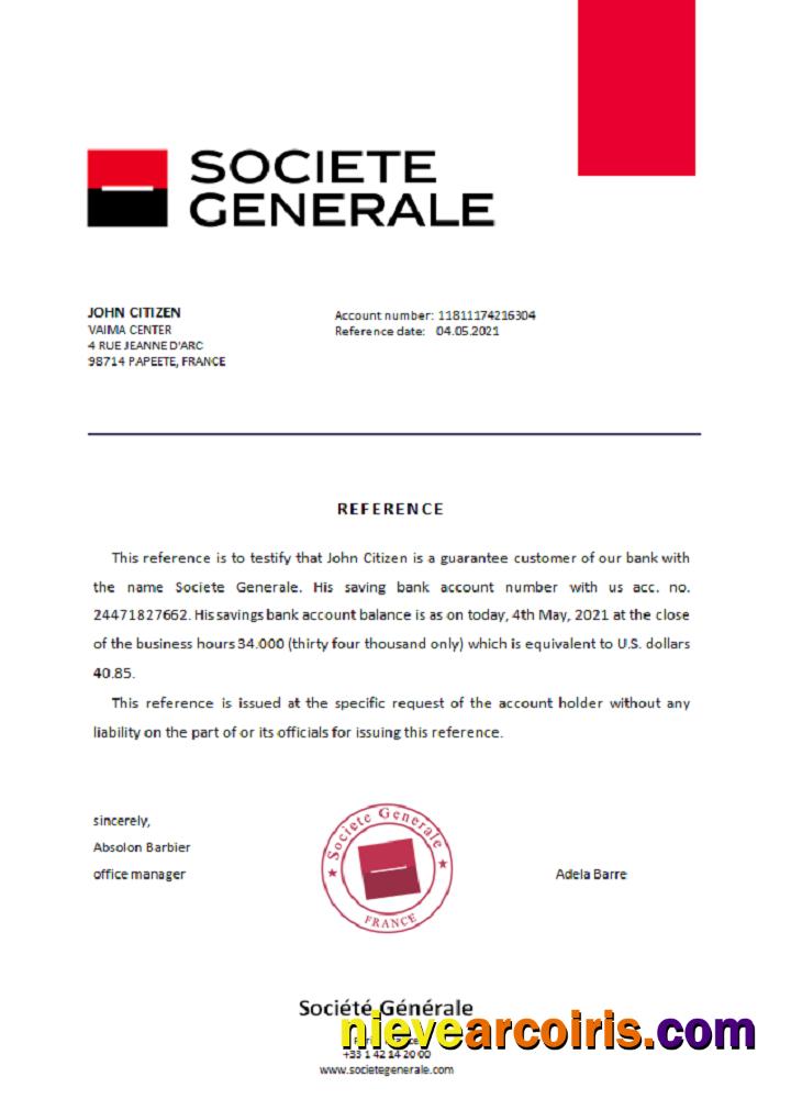 France Société Générale reference